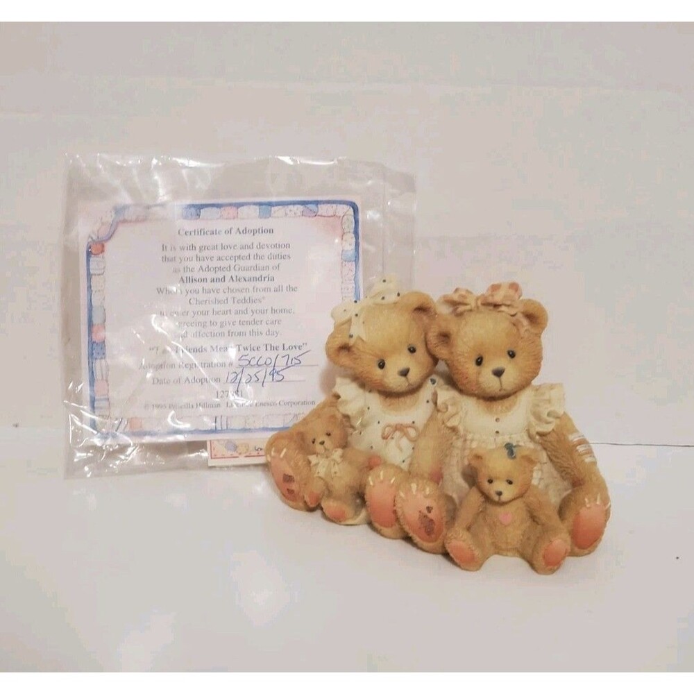 Cherished Teddies Allison Alexandria 127981 Two Friends Mean Twice The Love Vtg